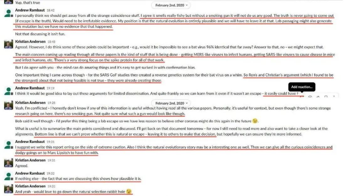 Texts Revealing Political Collusion Between Scientists