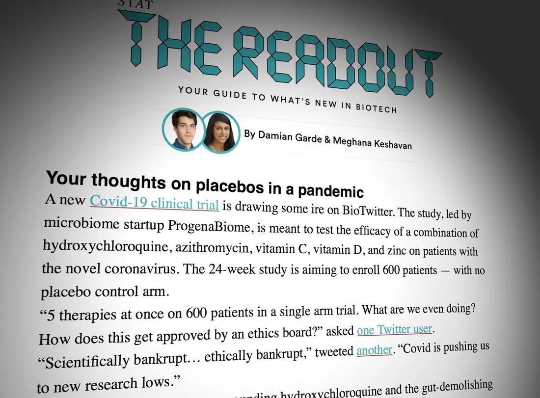 Stat News “The Readout”