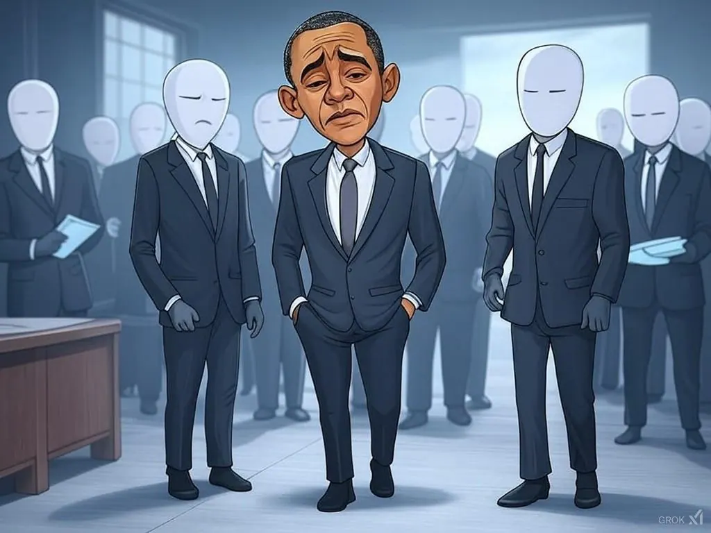 Image depicting Obama with army of censors