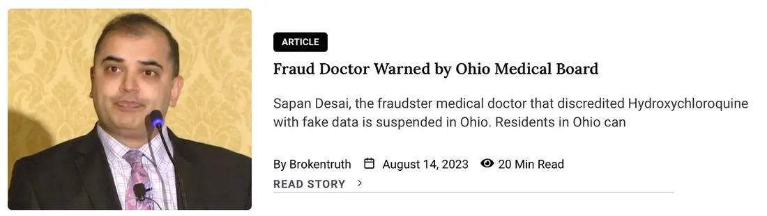Broken Truth's Article on the Surgisphere Scandal