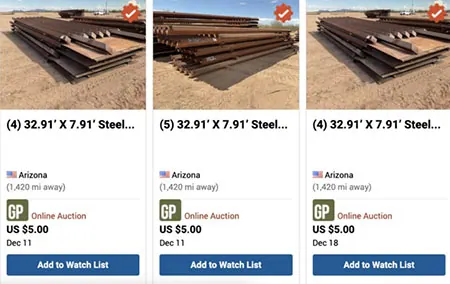 Biden auctioning border wall materials for 'pennies on the dollar'