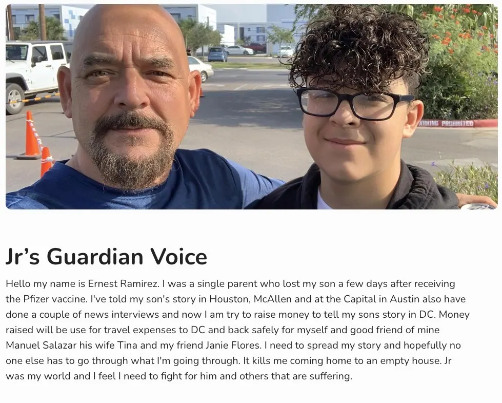 Donate to Ernesto’s Efforts to bring awareness to his Junior’s story.